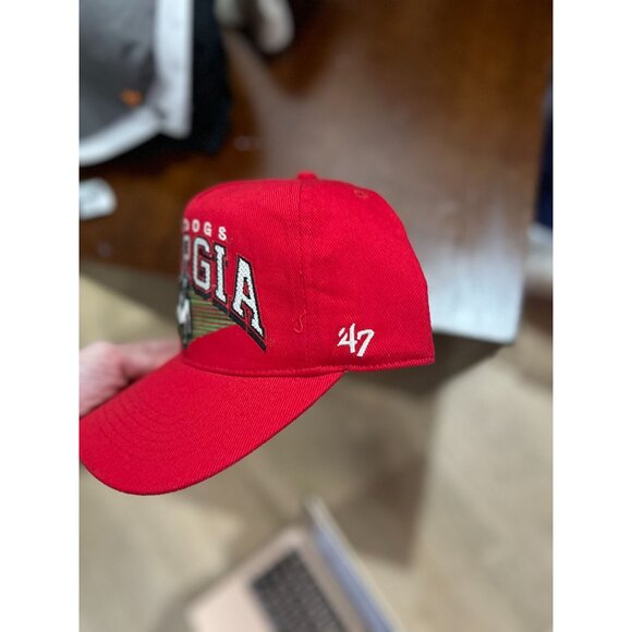 NEW Georgia Bulldogs '47 Brand Adjustable Red Baseball Cap With Embroidered Logo - Picture 3 of 3